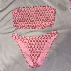 Pink Floral Kids Swim Set